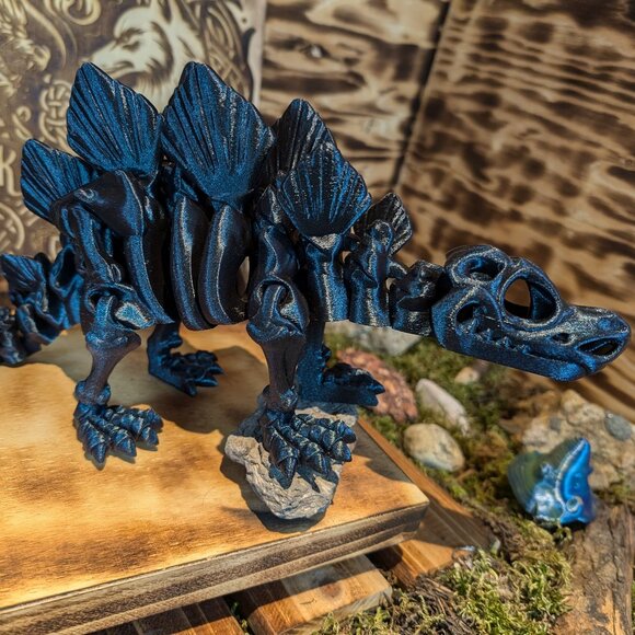Skeleton Stegosaurus Flexible Articulated Fidget Toy Dinosaur Dino 3D Printed - Picture 6 of 9